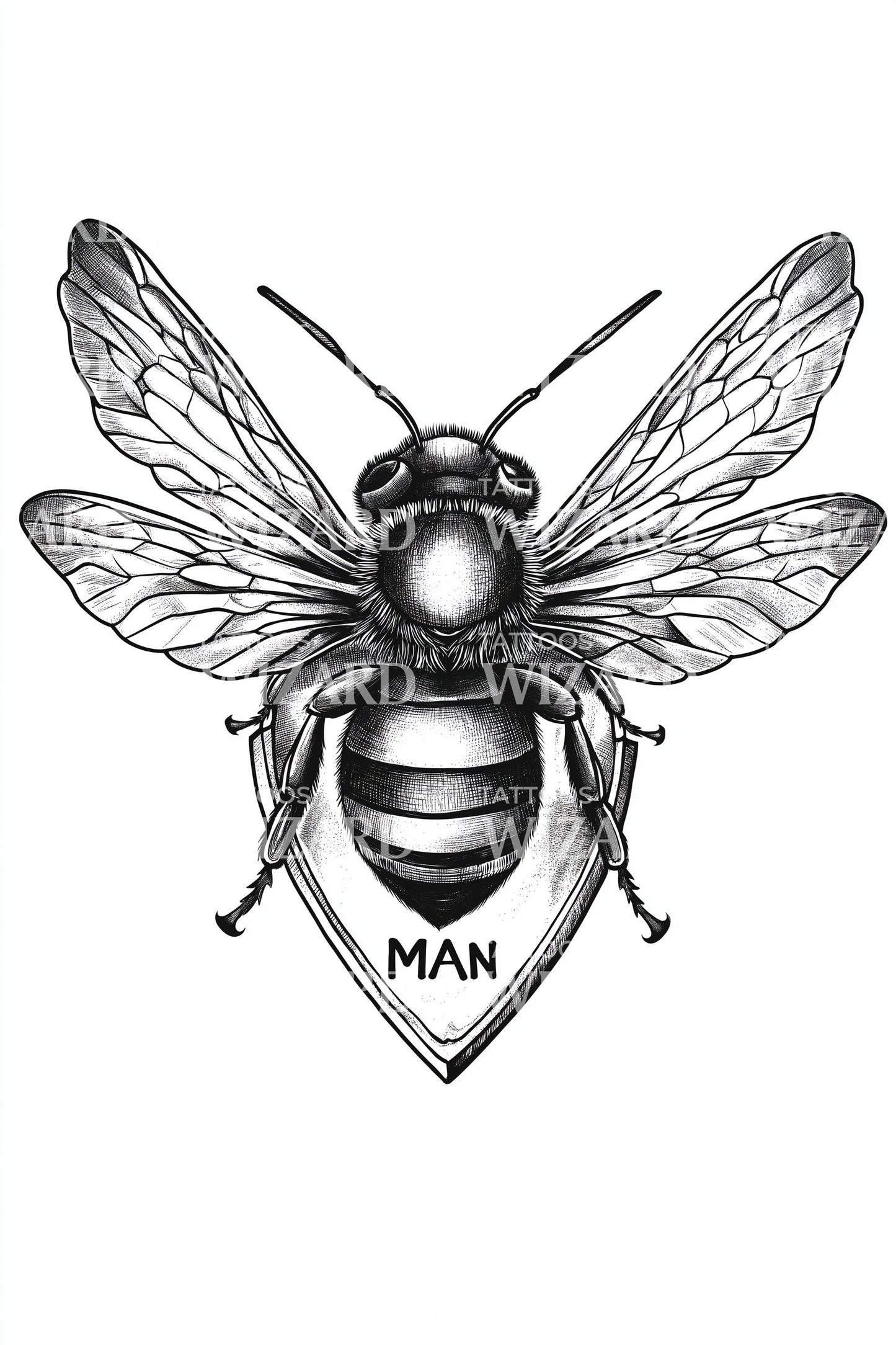 Manchester Worker Bee Tattoo Illustration