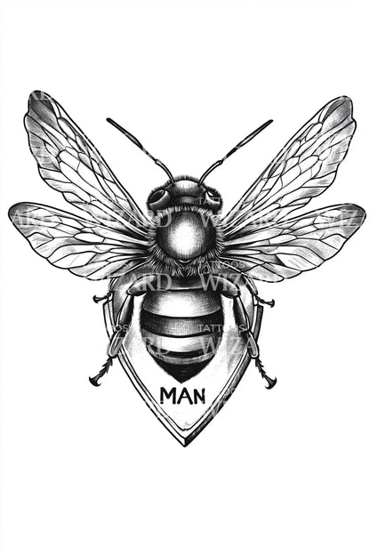 Manchester Worker Bee Tattoo Illustration