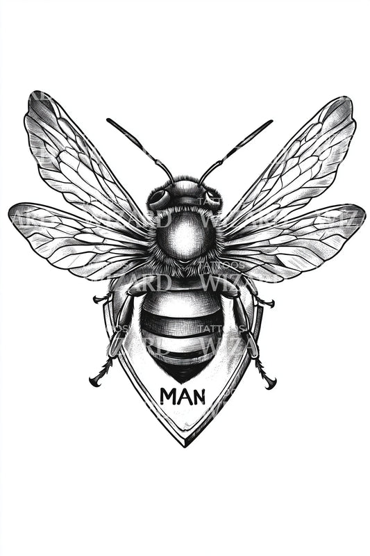 Manchester Worker Bee Tattoo Illustration