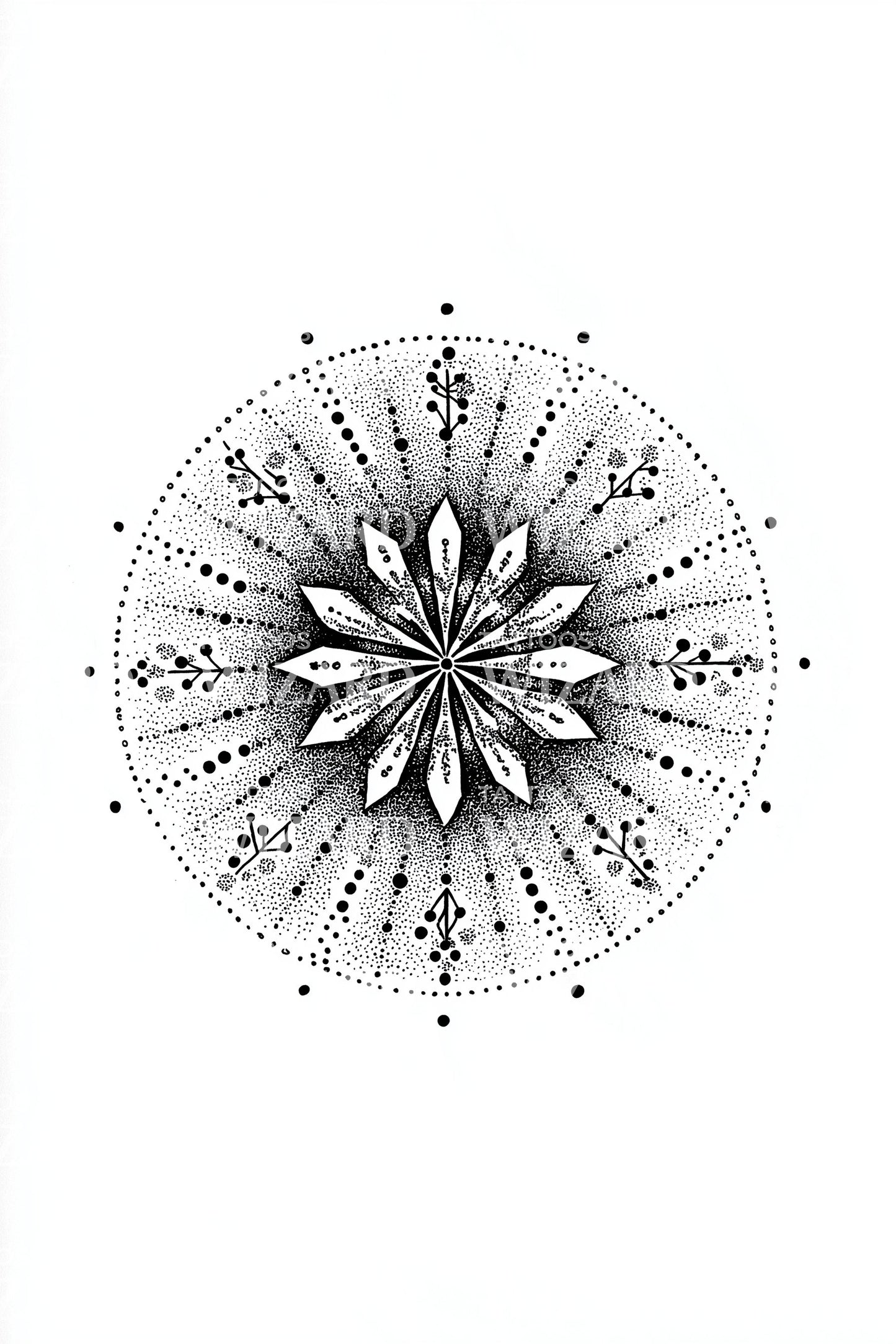 Mandala Snow Crystal Tattoo Design