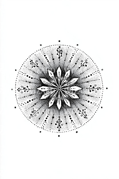 Mandala Snow Crystal Tattoo Design