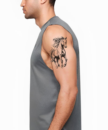 Bold Mane Stallion Tattoo Design