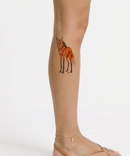 Maned Wolf Watercolor Tattoo Design