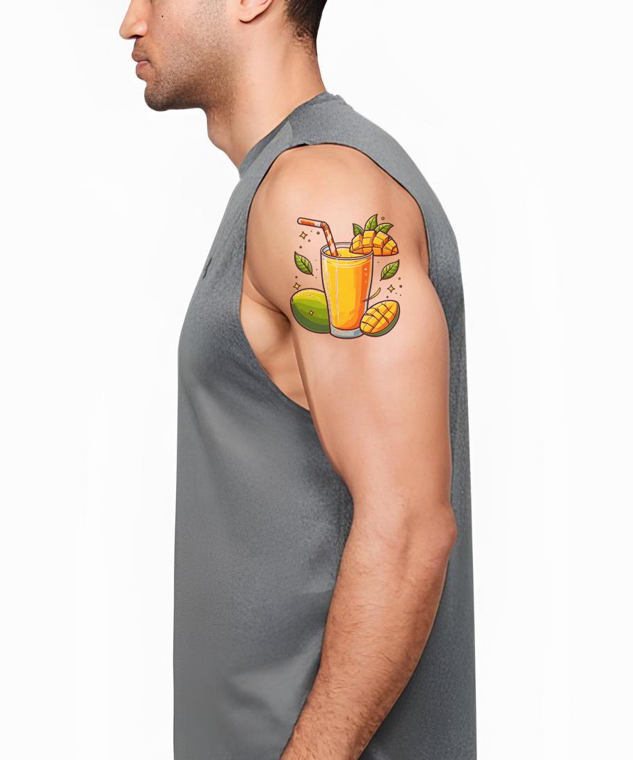 Glass Of Mango Shake Tattoo Idea