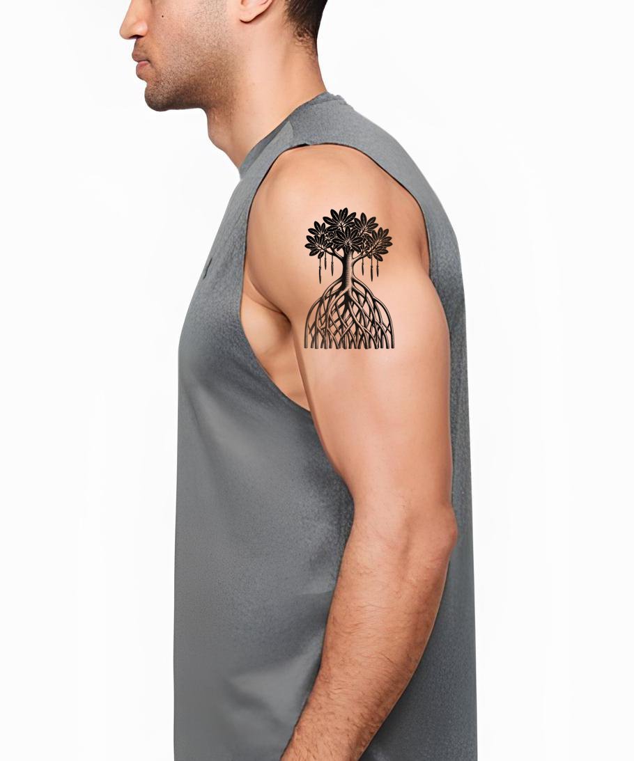 Design per tatuaggio con radici aeree di mangrovia