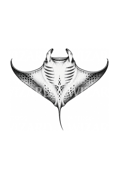 Manta che scivola sopra di te, tatuaggio dotwork
