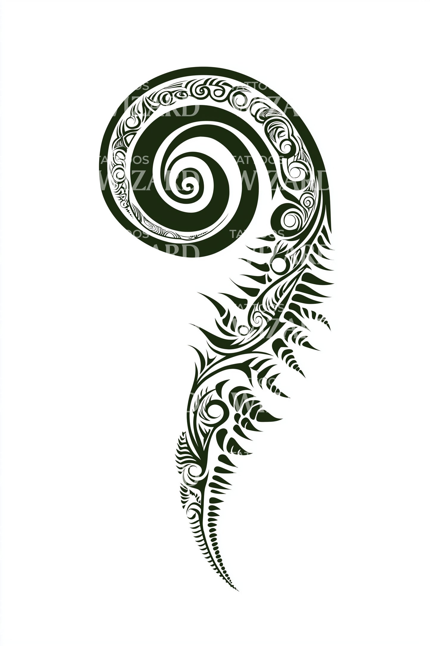 Maori Koru Spiral Tattoo Design