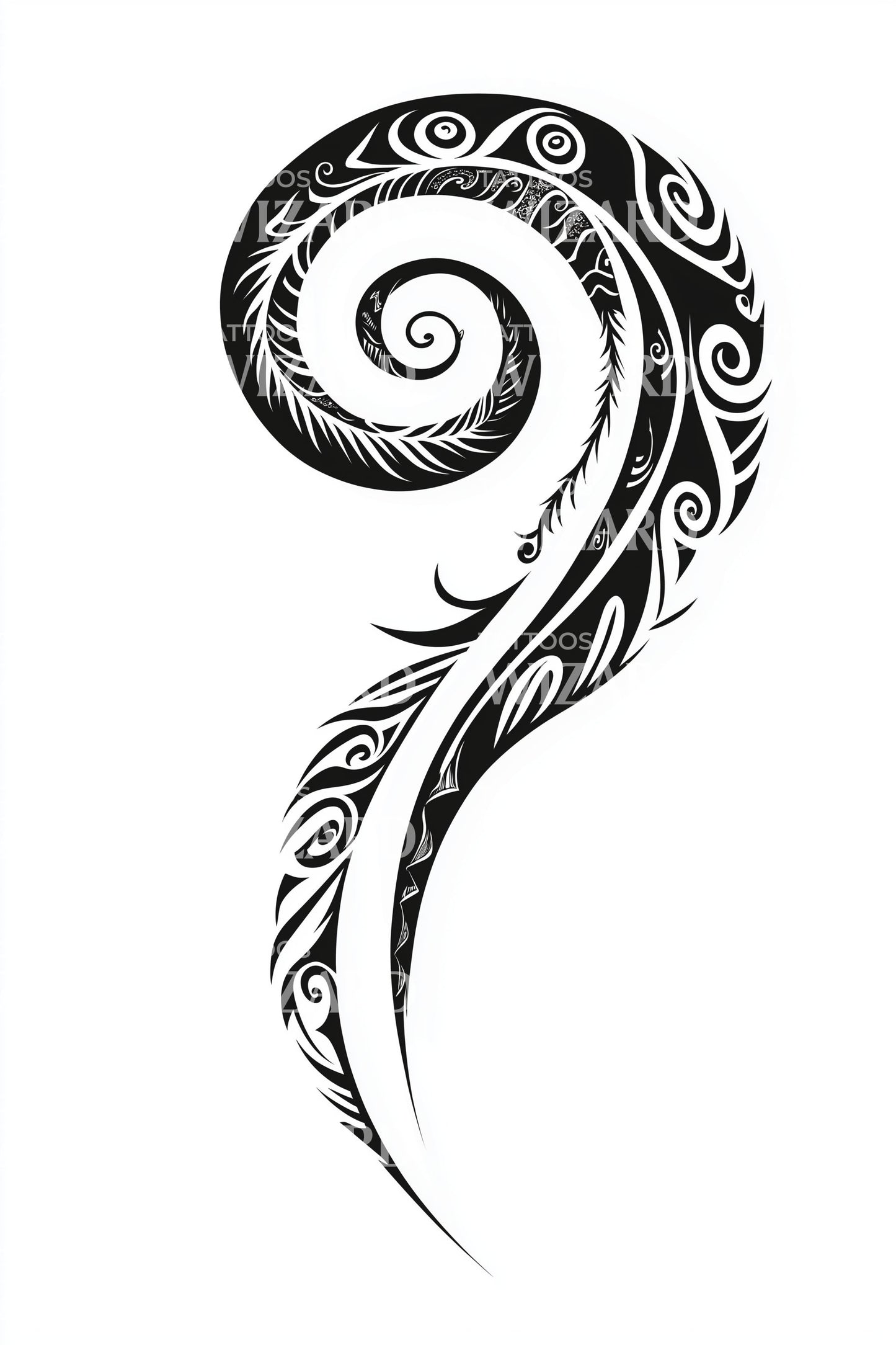 Maori Koru Spiral Tattoo Design