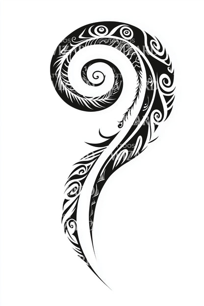 Maori Koru Spiral Tattoo Design