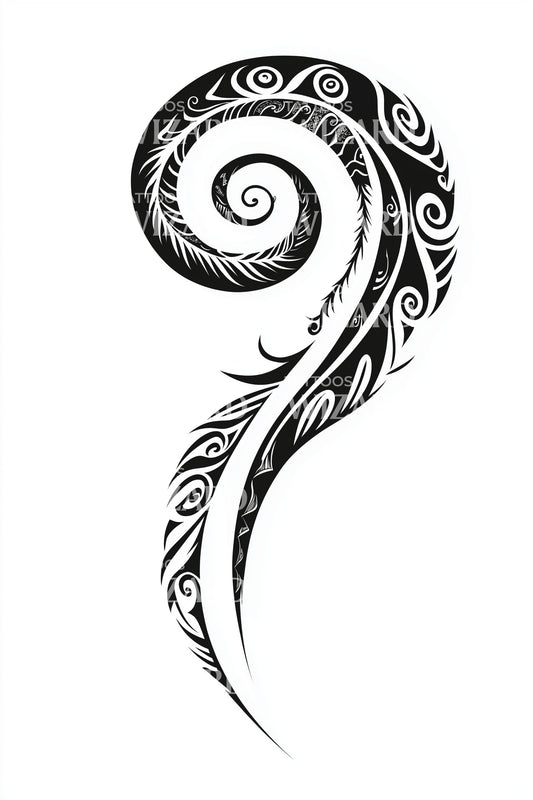 Maori Koru Spiral Tattoo Design