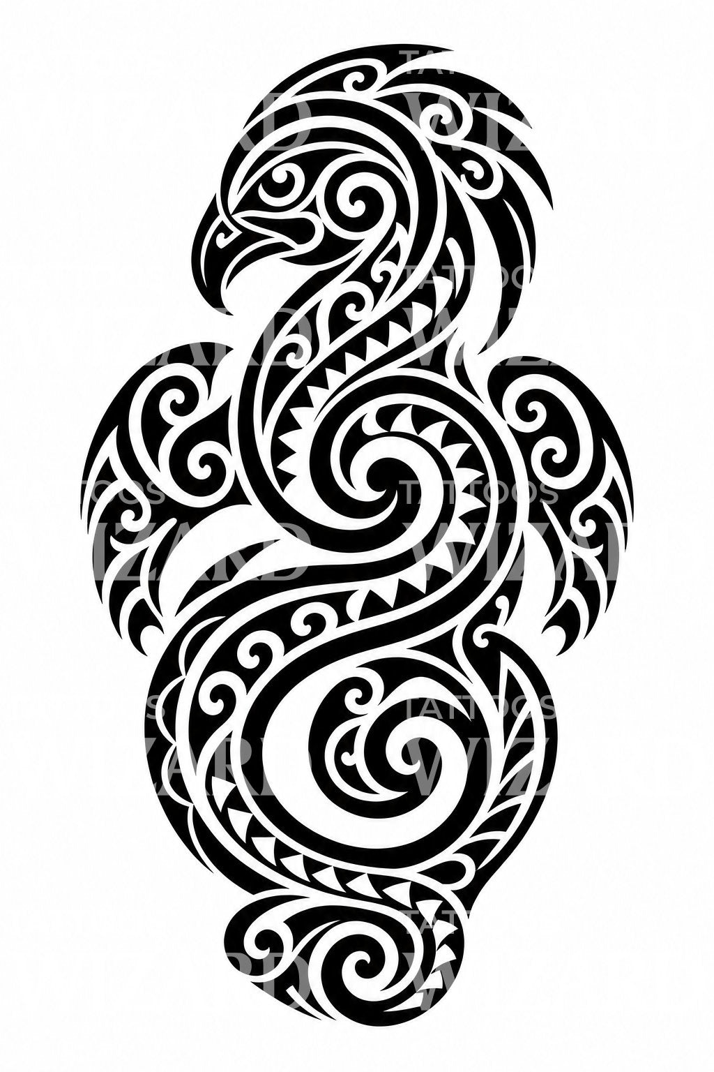 Maori Manaia Schutzgeist Tattoo-Design