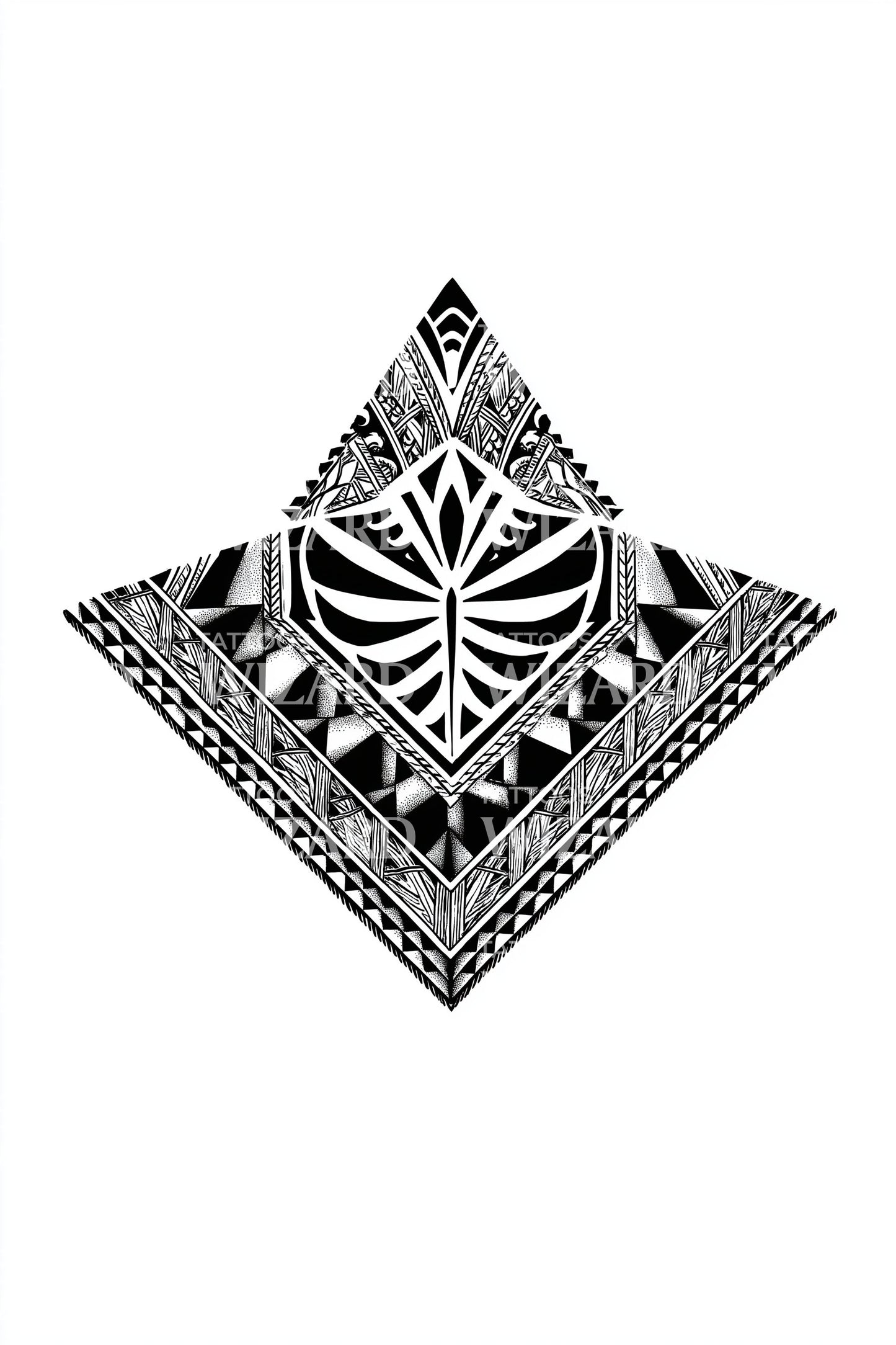 Maori Mask Diamond Tattoo Idea