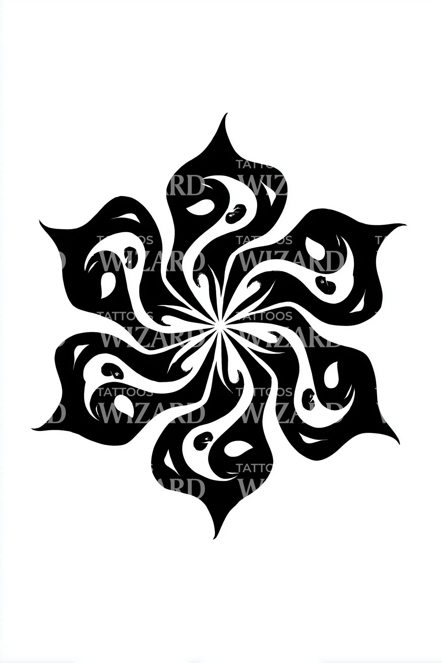 Desenho de Tatuagem Espiral Redemoinho Maori