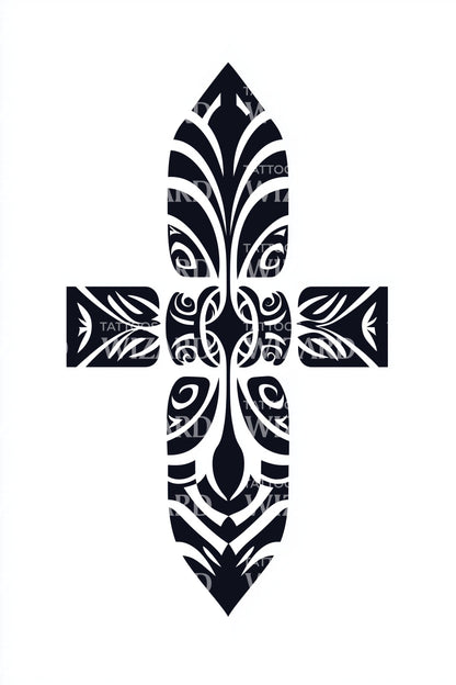 Maori Totem Kreuz Tattoo Design