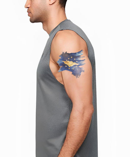 Illustrazione del tatuaggio della mappa delle stelle del Kosovo