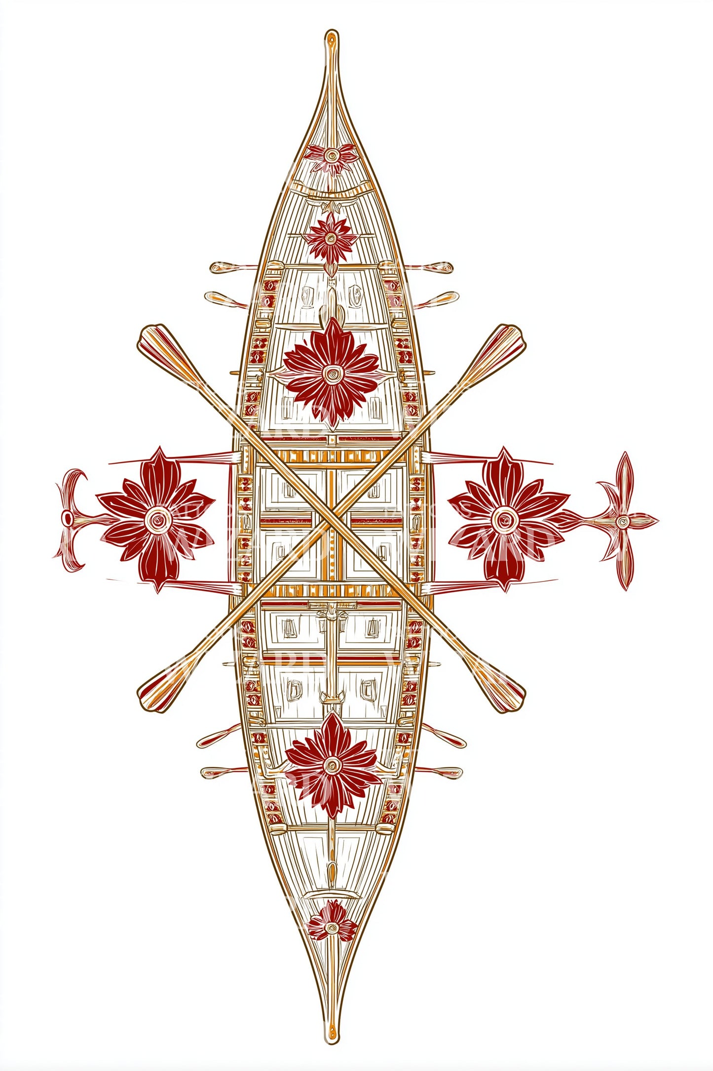 Maple Canoe Heritage Tattoo Design