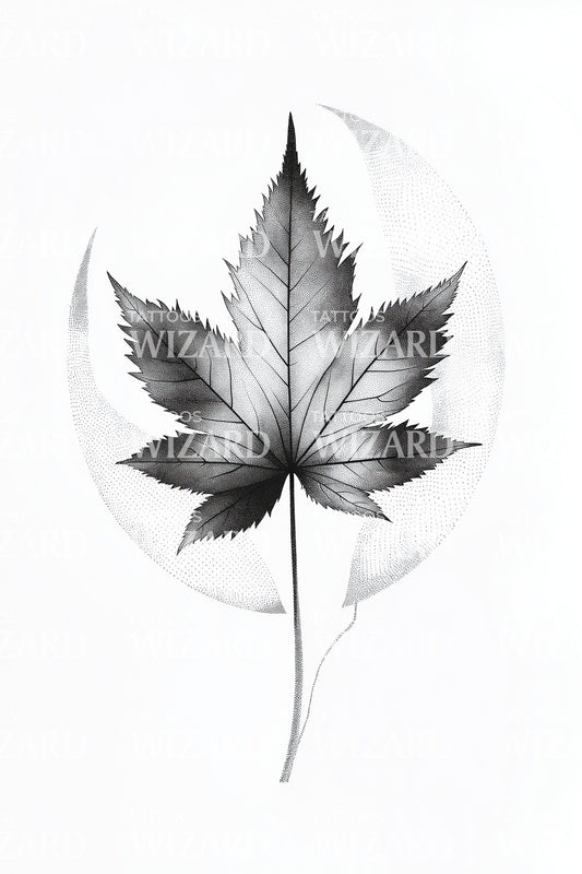 Maple Leaf Circle Tattoo Design