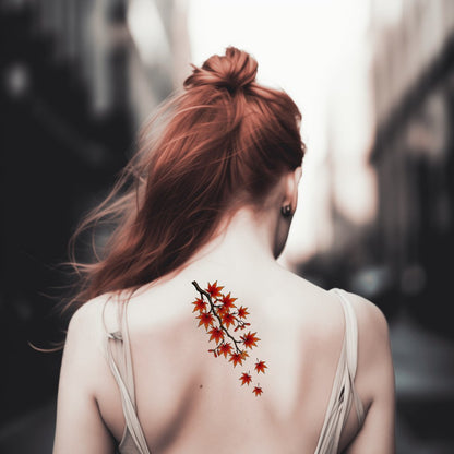 Autumn Japanese Maple Branch Tattoo Design