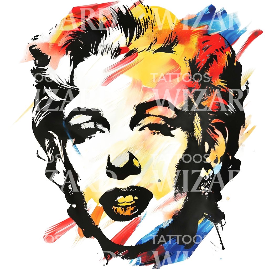 Marilyn inspirée par la conception de tatouage d'Andy Warhol