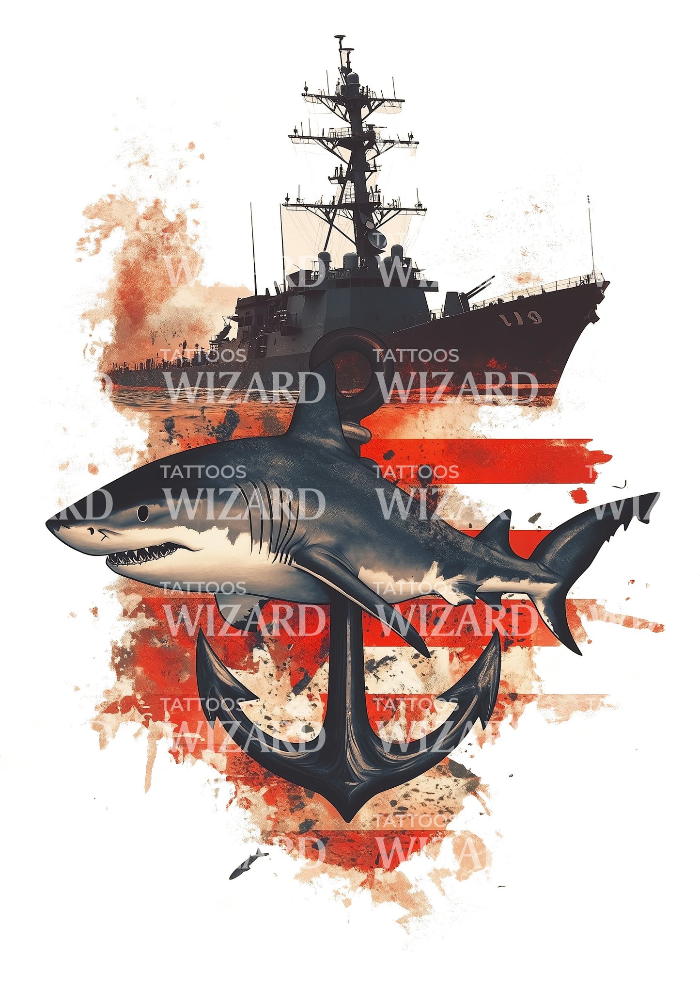 Marine Corps Battleship Tattoo Design