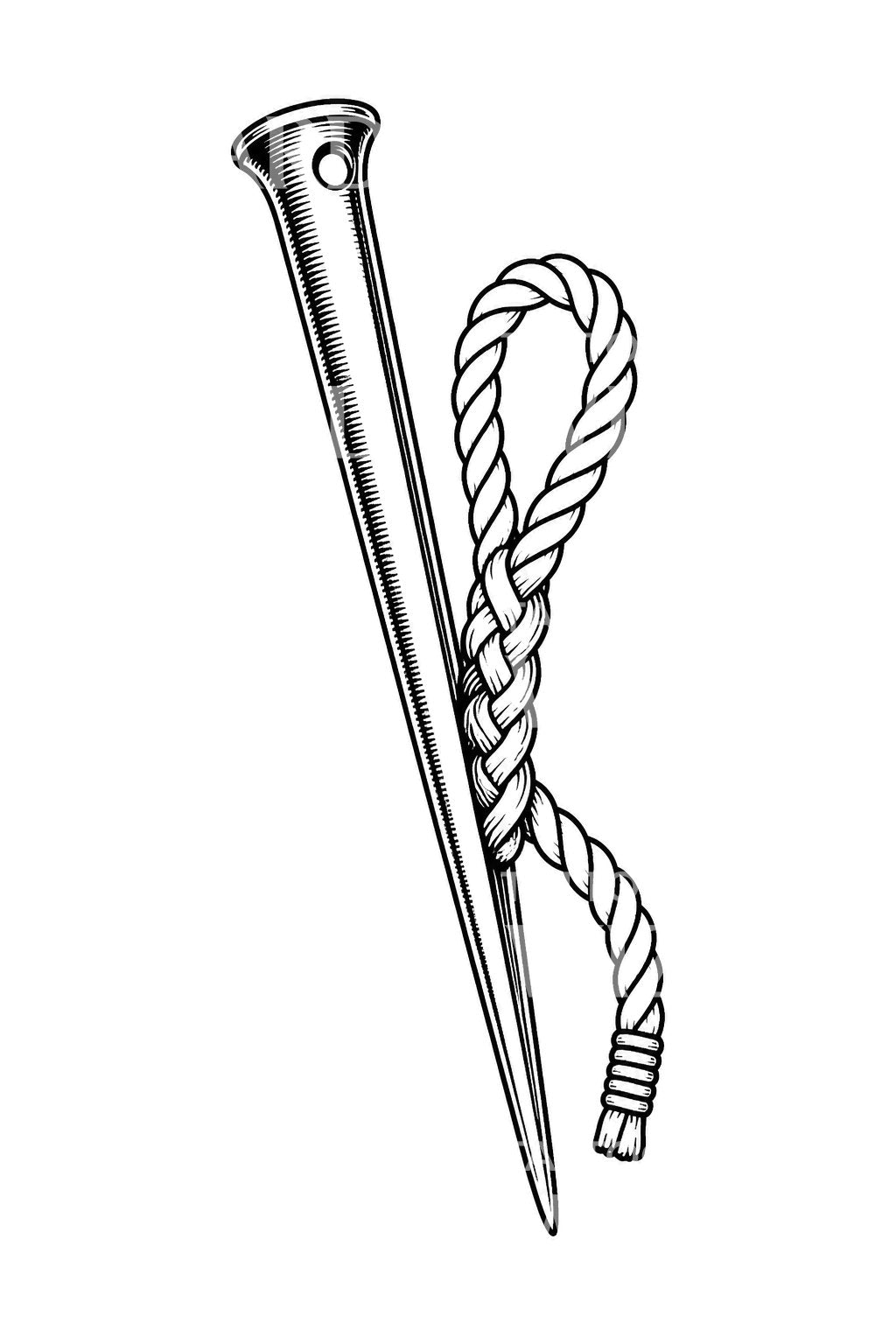 Marlinspike and Eye Splice Tattoo Design