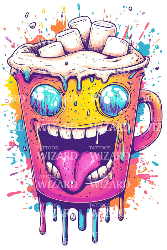 Marshmallow Monster Mug Tattoo Design