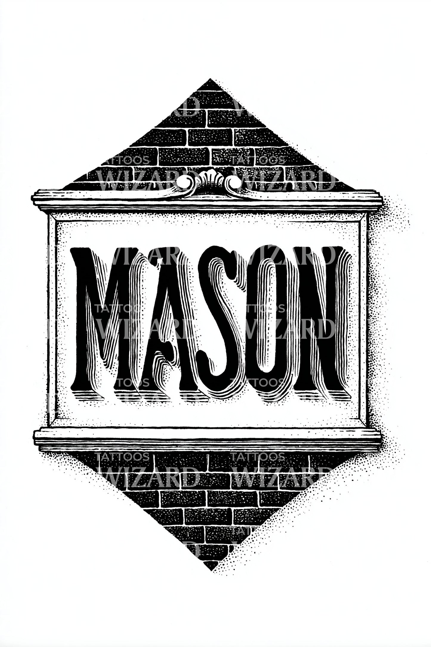 Mason Diamond Plaque Tattoo Design