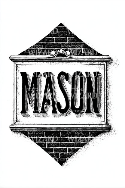 Mason Diamond Plaque Tattoo Design