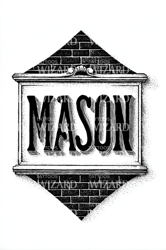 Mason Diamond Plaque Tattoo Design