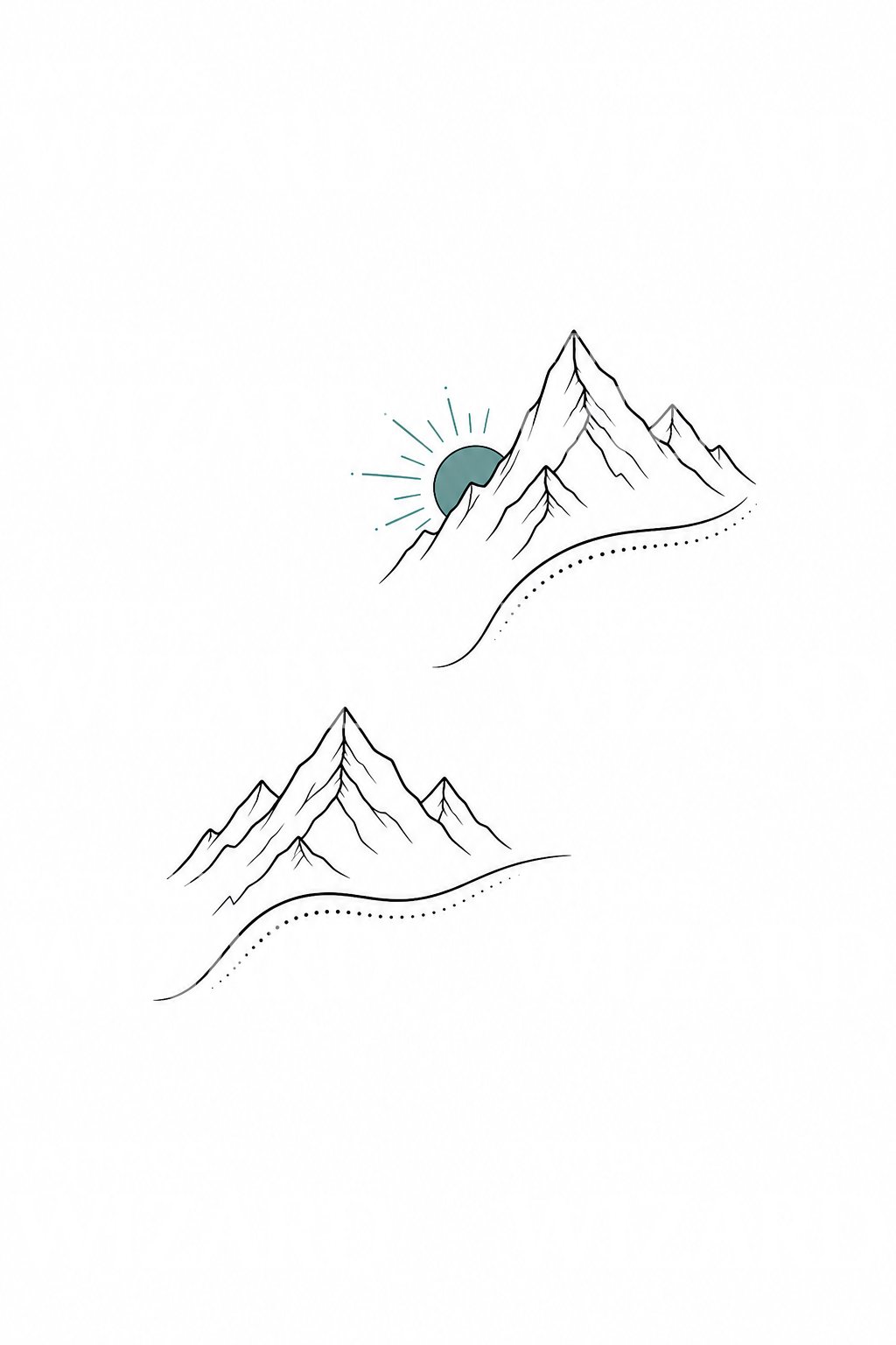 Matching Minimal Mountains Tattoo Design
