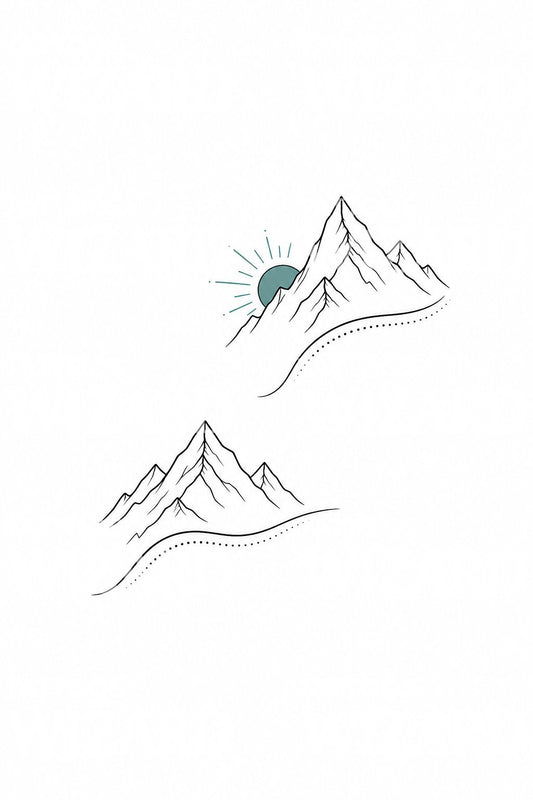 Matching Minimal Mountains Tattoo Design