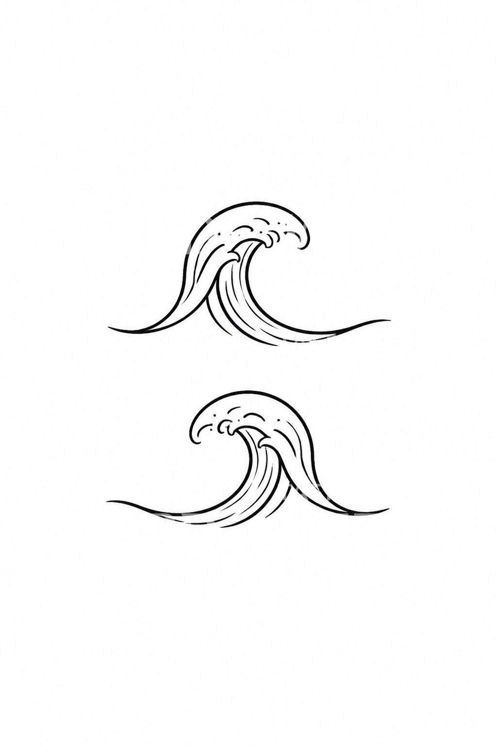 Matching Minimal Waves Tattoo Design