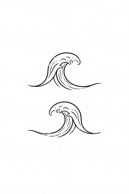 Matching Minimal Waves Tattoo Design