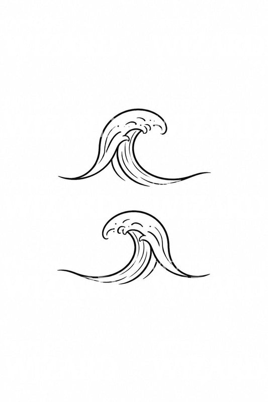 Matching Minimal Waves Tattoo Design