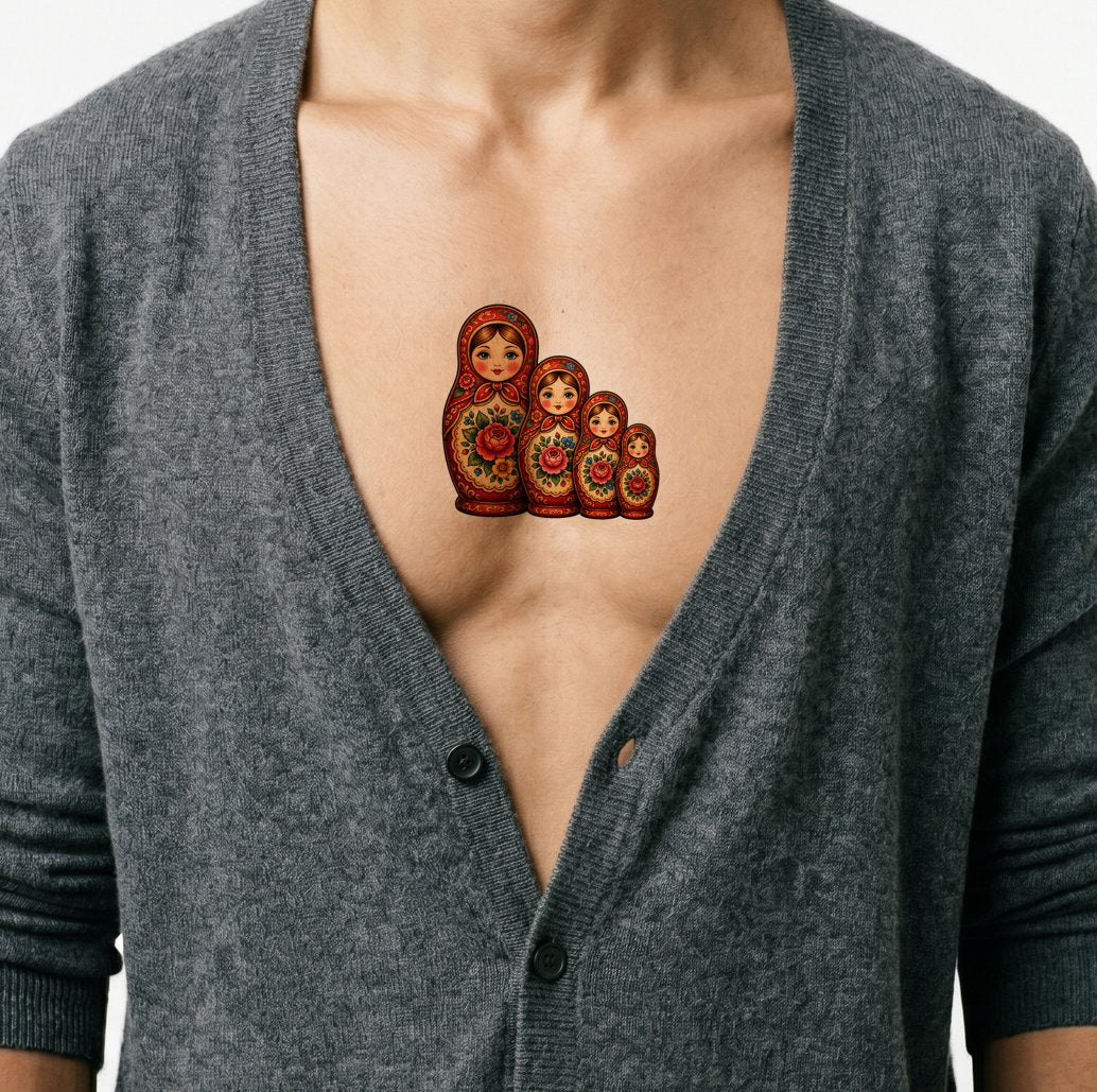 Tattoo-Idee mit russischen Matrjoschka-Puppen