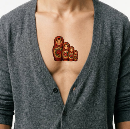 Tattoo-Idee mit russischen Matrjoschka-Puppen