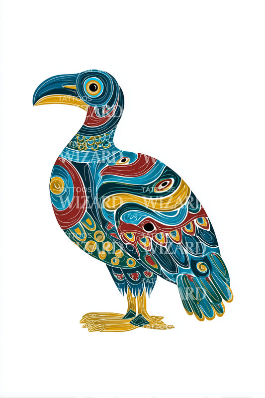 Mauritius Dodo Mønster Tatoveringsdesign