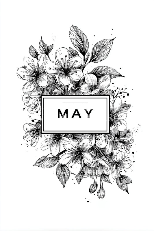 May Floral Bouquet Tattoo Design