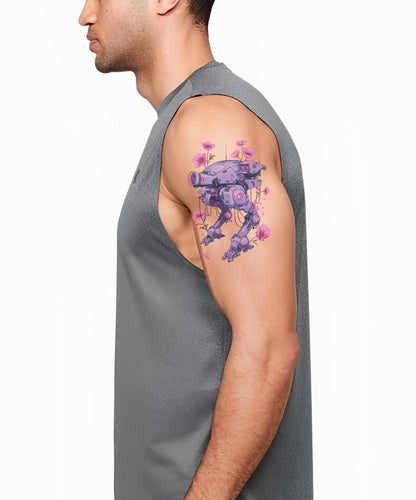 Cyber Mech Foxflower Tattoo Illustratie