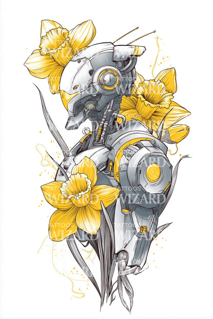 Mecha Bloom Fusion Tatuering Design