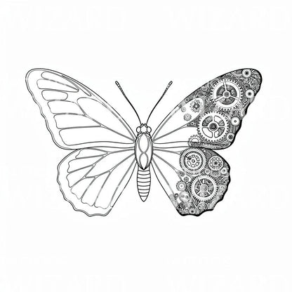 Mechanical Butterfly Tattoo Design