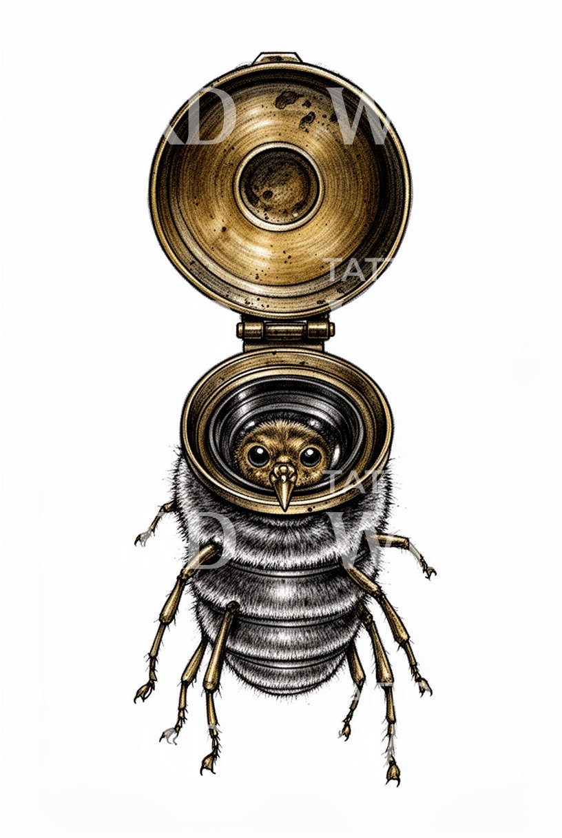 Design de tatuagem de inseto mecânico