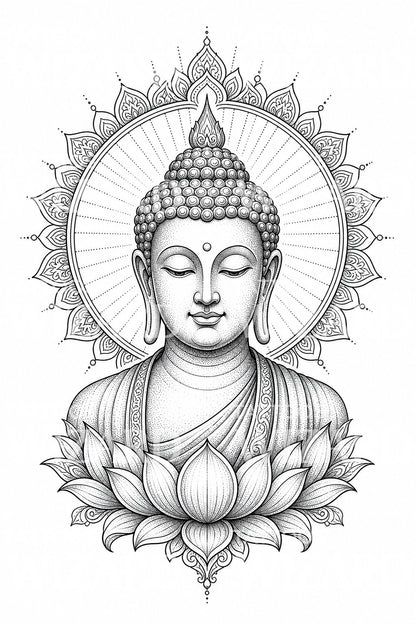 Meditating Buddha Tattoo Design