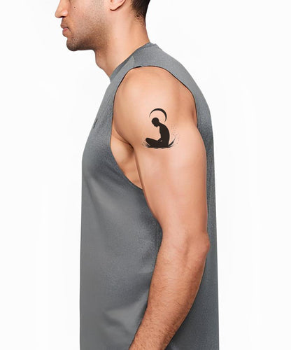 Meditating Glyph of Inner Peace Tattoo Design