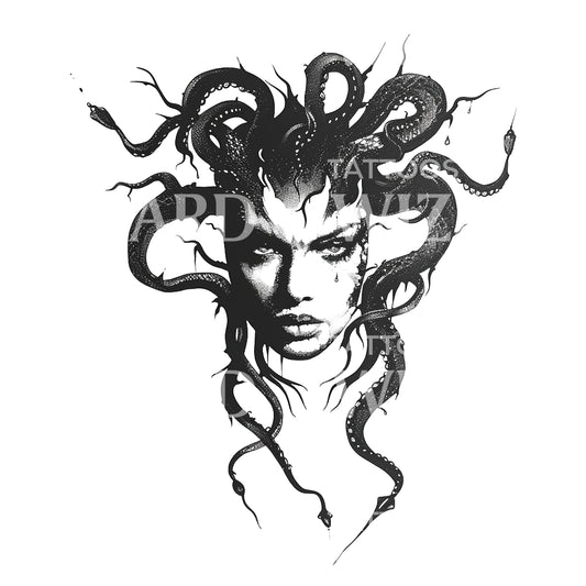 Conception de tatouage Medusa Hell Guardian