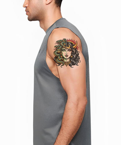 Medusa Moon Duality Tattoo Illustration