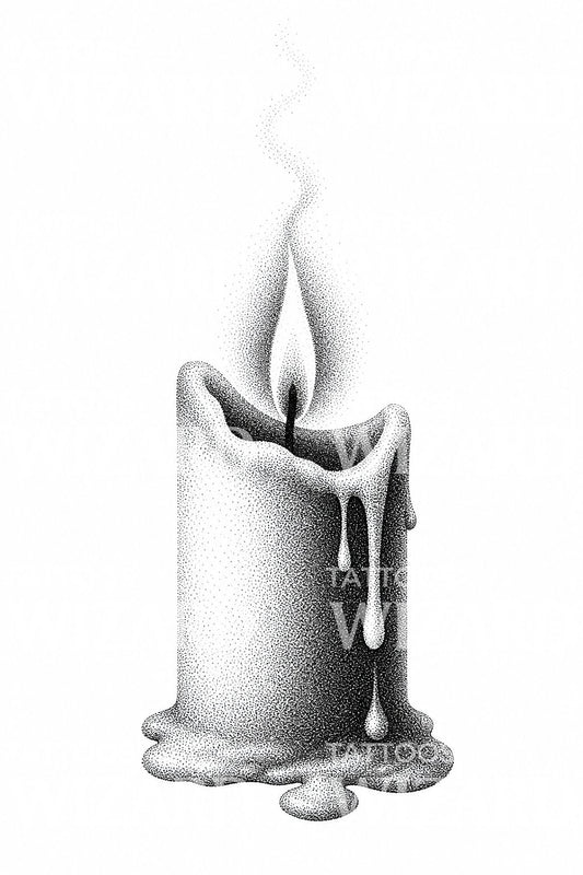 Ide tato dotwork lilin meleleh