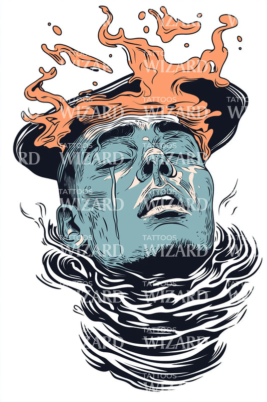 Melting Mind Splash Tattoo Illustration