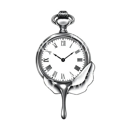 Melting Pocket Watch Tattoo Design