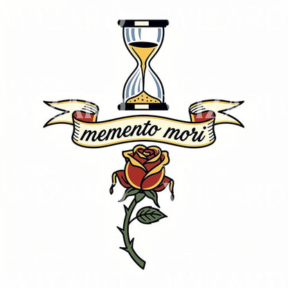 Memento Mori Timeglas Tattoo Design
